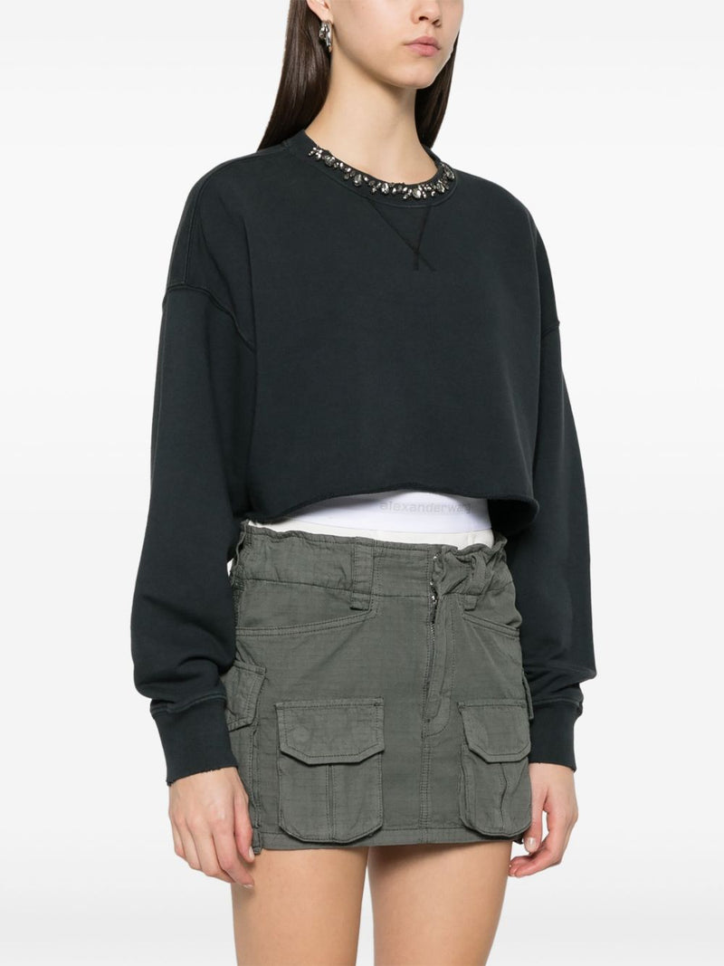 Golden Goose Cotton cropped sweatshirt | Urbalenti™ NYC