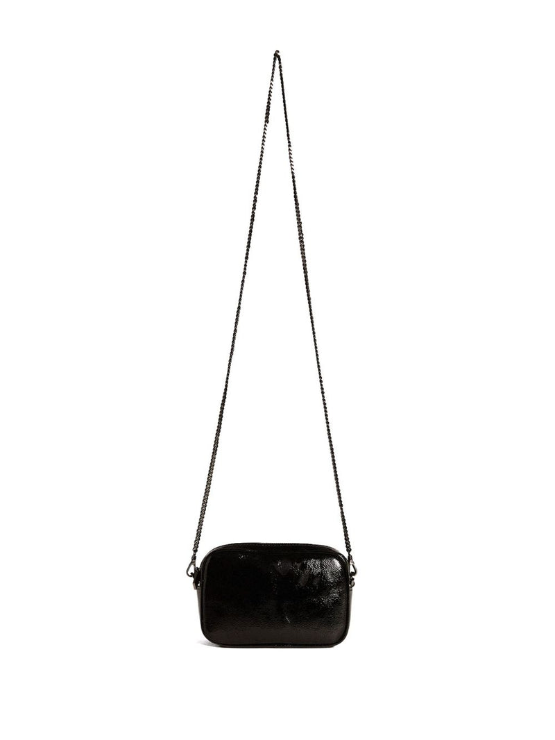 Golden Goose Mini Star Bag In Black Leather With Swarovski Crystal Star... | Urbalenti™ NYC