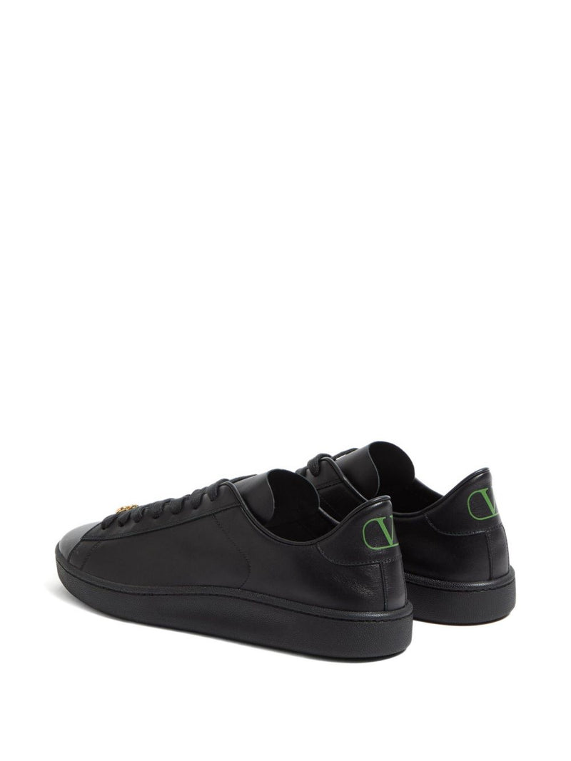 Valentino Garavani Royco Sneaker In Nappa Calfskin - Black Leather | Urb... | Urbalenti™ NYC