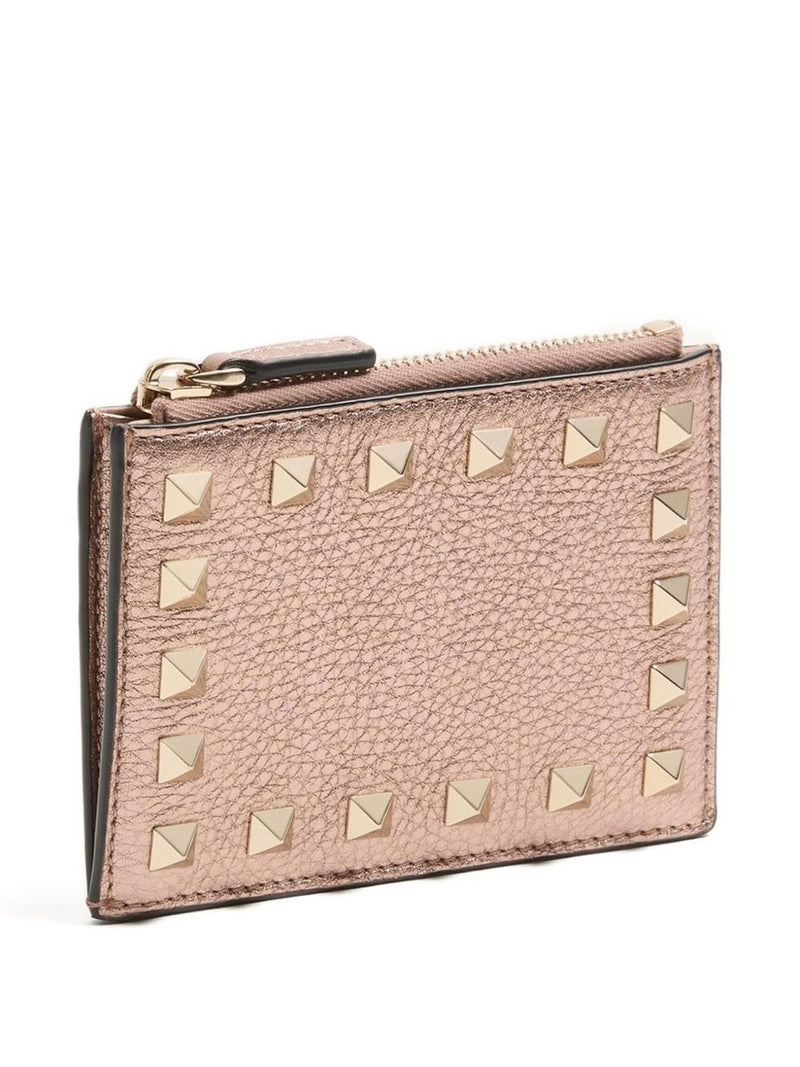 Valentino Garavani Valentino Garavani-Rockstud grainy card holder