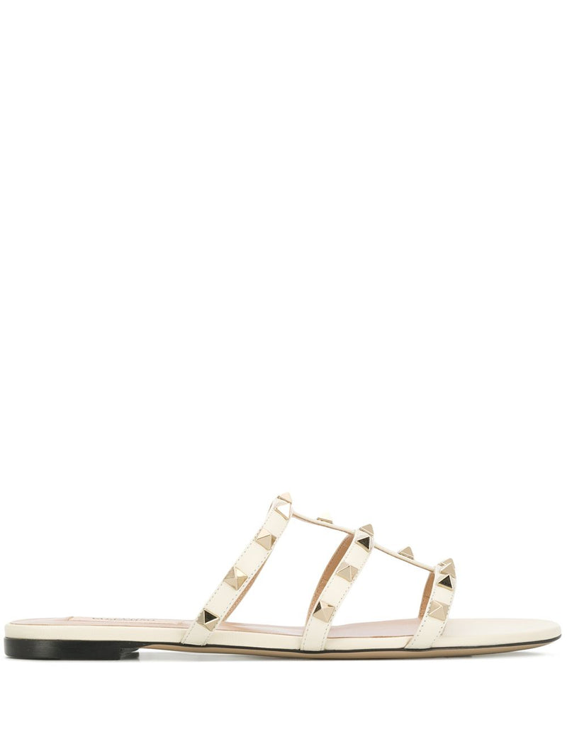 Valentino Garavani Valentino Garavani Rockstud Laminated Nappa Slide Sandal