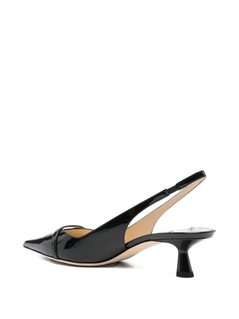 Jimmy Choo Amita 45 patent leather slingback pumps | Urbalenti™ NYC