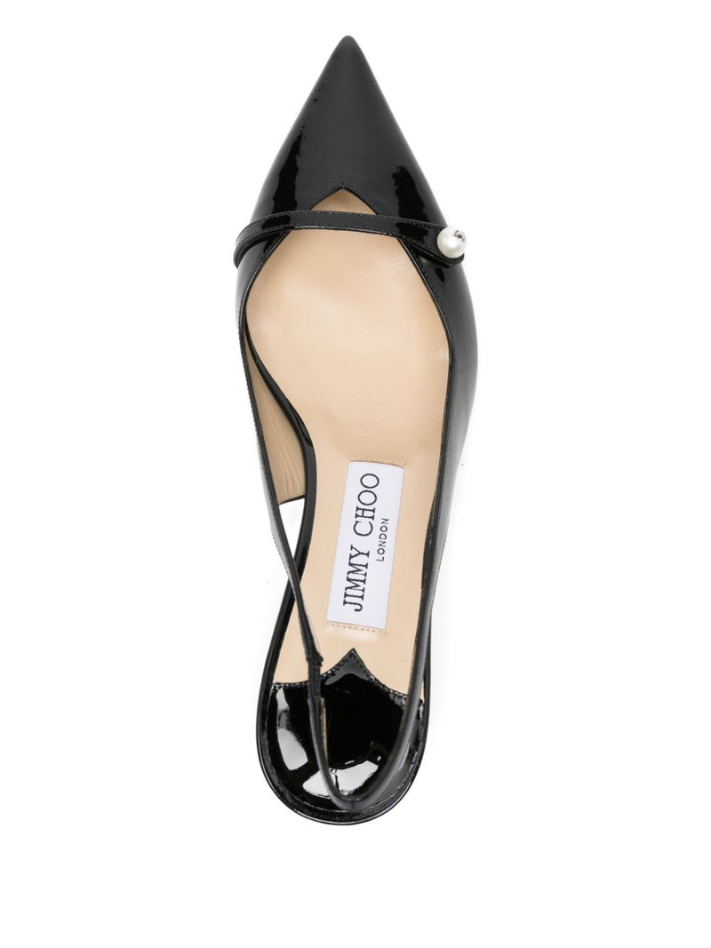 Jimmy Choo Amita 45 patent leather slingback pumps | Urbalenti™ NYC
