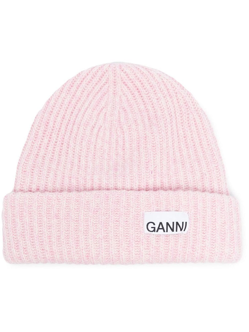 Ganni Ganni Wool Ribbed Knit Hat