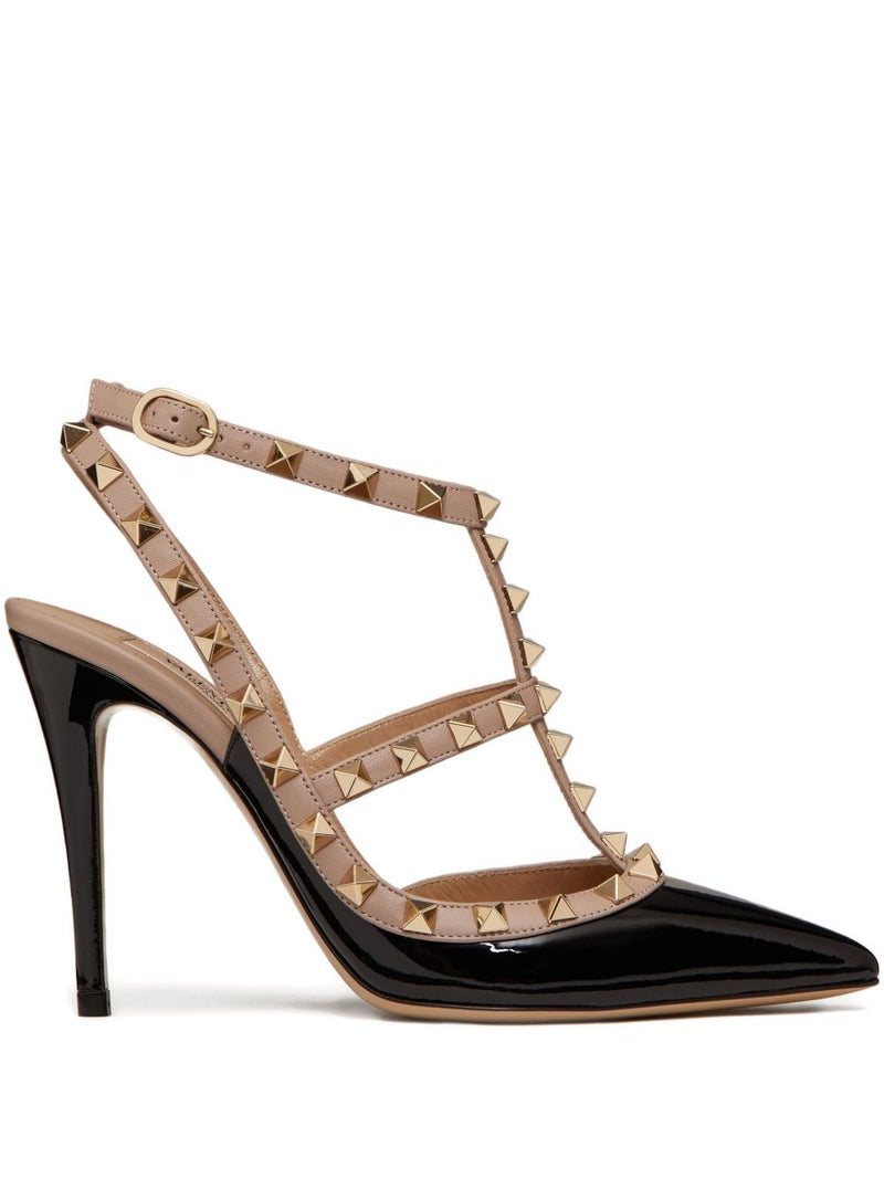 Valentino Garavani Valentino Garavani Rockstud Patent Pumps With 100mm Straps