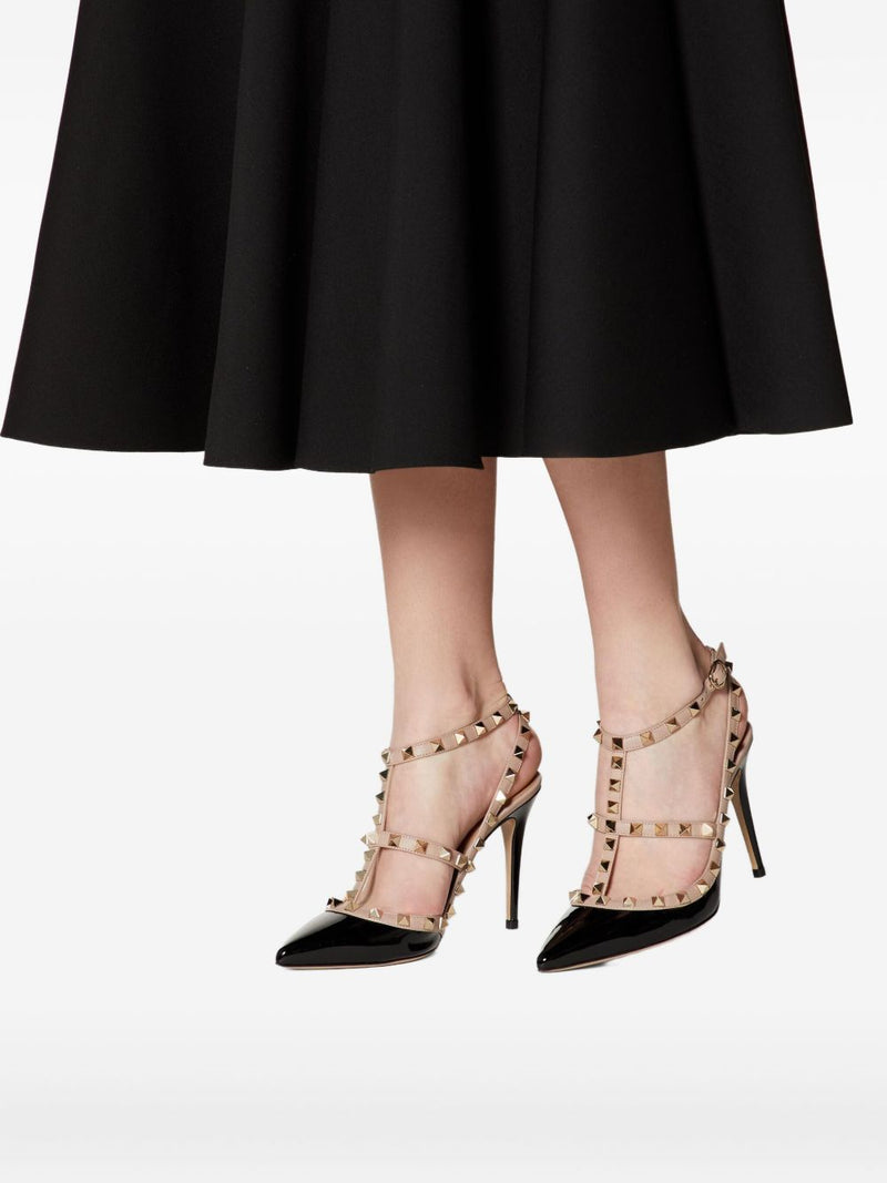Valentino Garavani Valentino Garavani Rockstud Patent Pumps With 100mm Straps