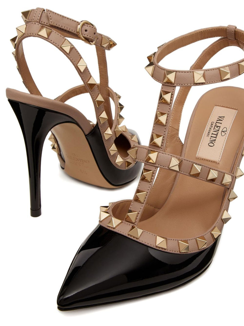 Valentino Garavani Valentino Garavani Rockstud Patent Pumps With 100mm Straps