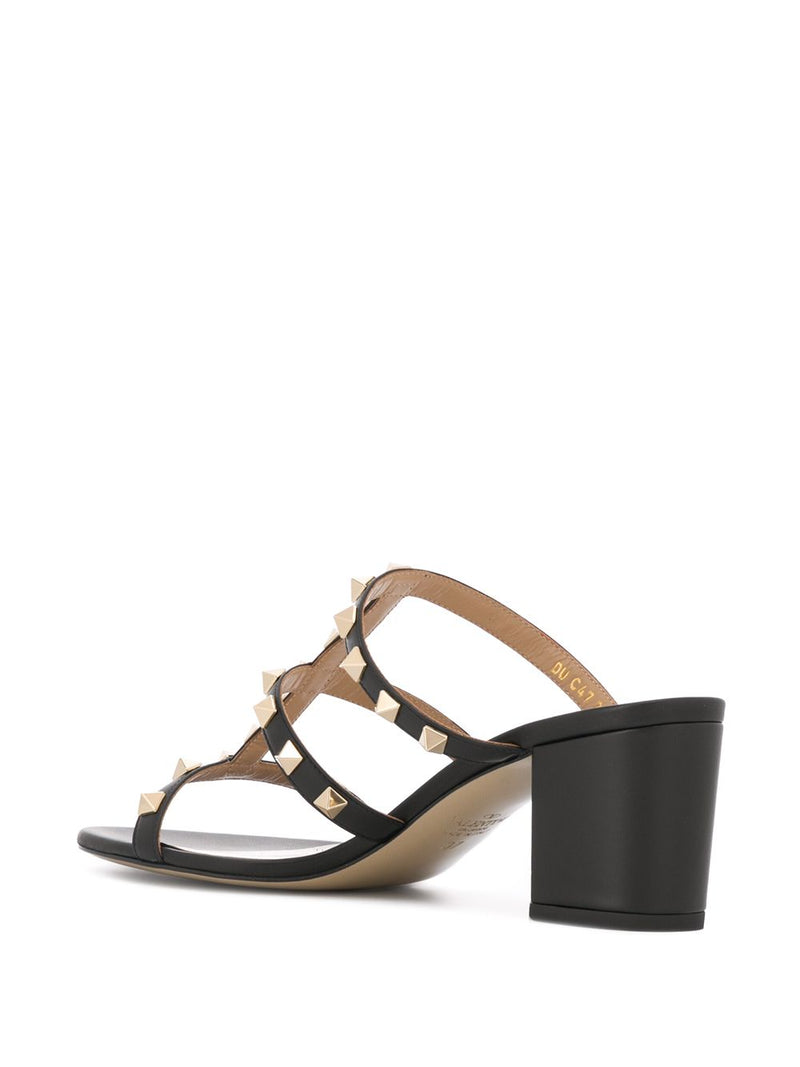 Valentino Garavani Valentino Garavani Rockstud Calfskin Leather Slide Sandal 60 Mm