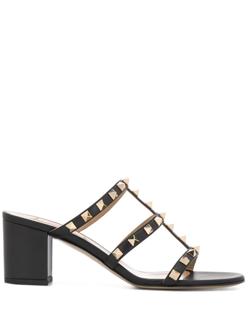 Valentino Garavani Valentino Garavani Rockstud Calfskin Leather Slide Sandal 60 Mm