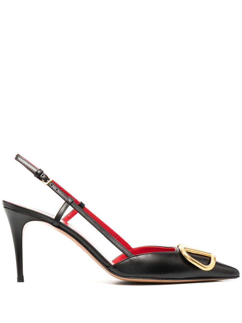 Valentino Garavani Valentino Garavani Vlogo Signature Slingback Décolleté In Calfskin 80mm