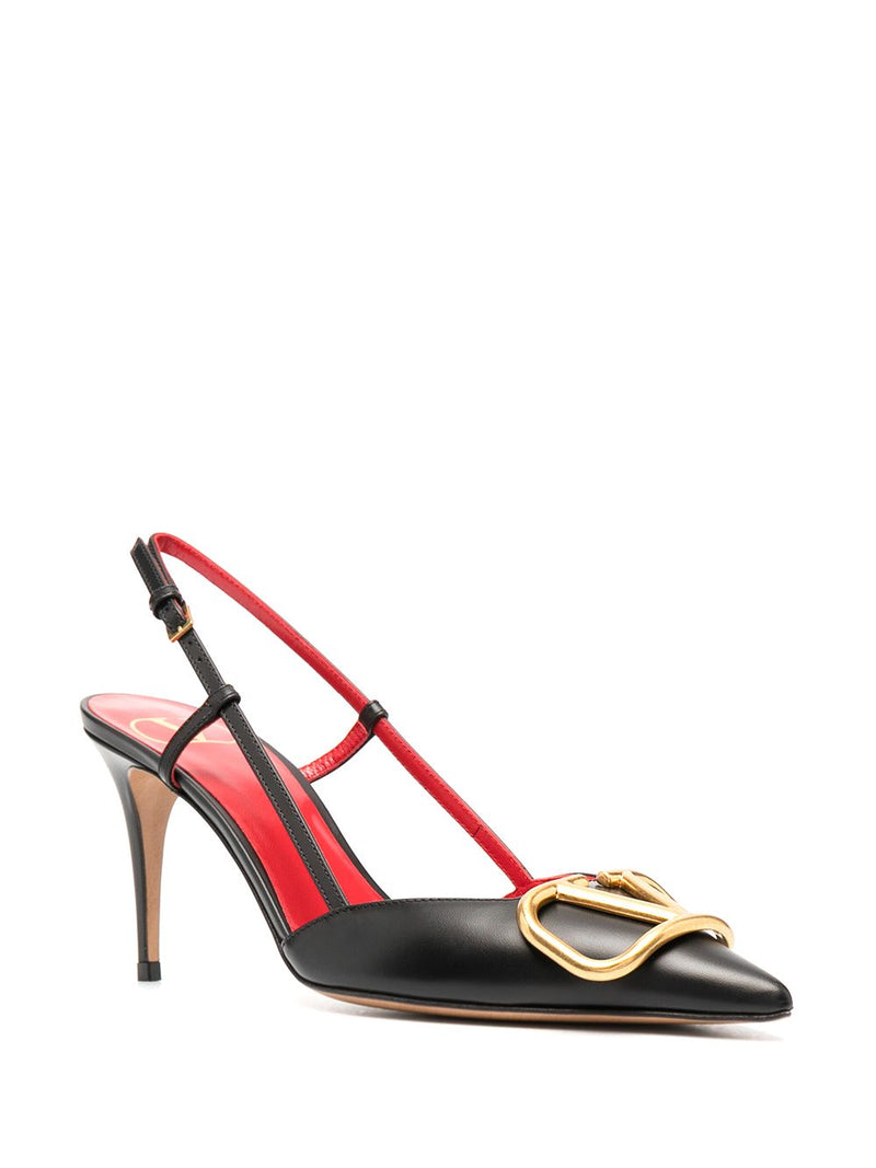 Valentino Garavani Valentino Garavani Vlogo Signature Slingback Décolleté In Calfskin 80mm