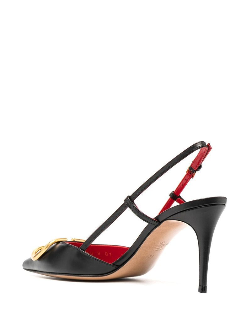 Valentino Garavani Valentino Garavani Vlogo Signature Slingback Décolleté In Calfskin 80mm