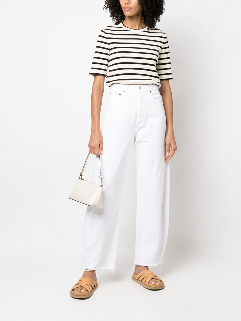 Jil Sander Plus Striped cotton t-shirt | Urbalenti™ NYC