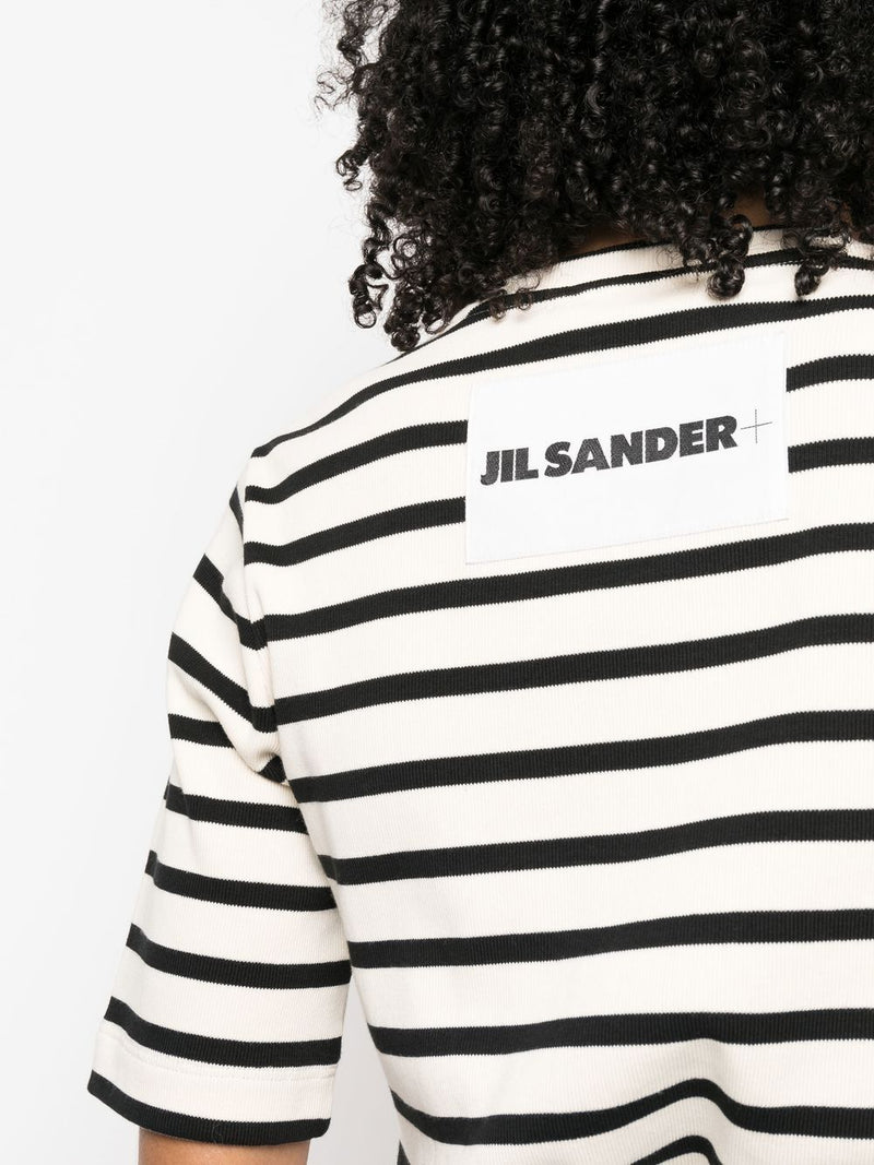 Jil Sander Plus Striped cotton t-shirt | Urbalenti™ NYC