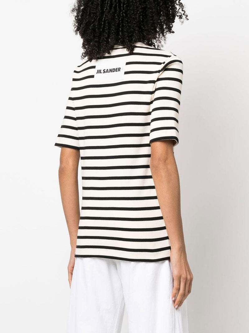 Jil Sander Plus Striped cotton t-shirt | Urbalenti™ NYC