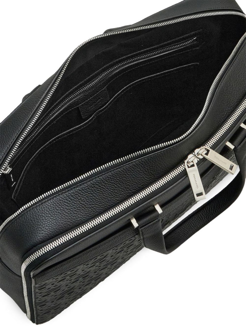 Ferragamo Embossed Gancini Briefcase | Urbalenti™ NYC