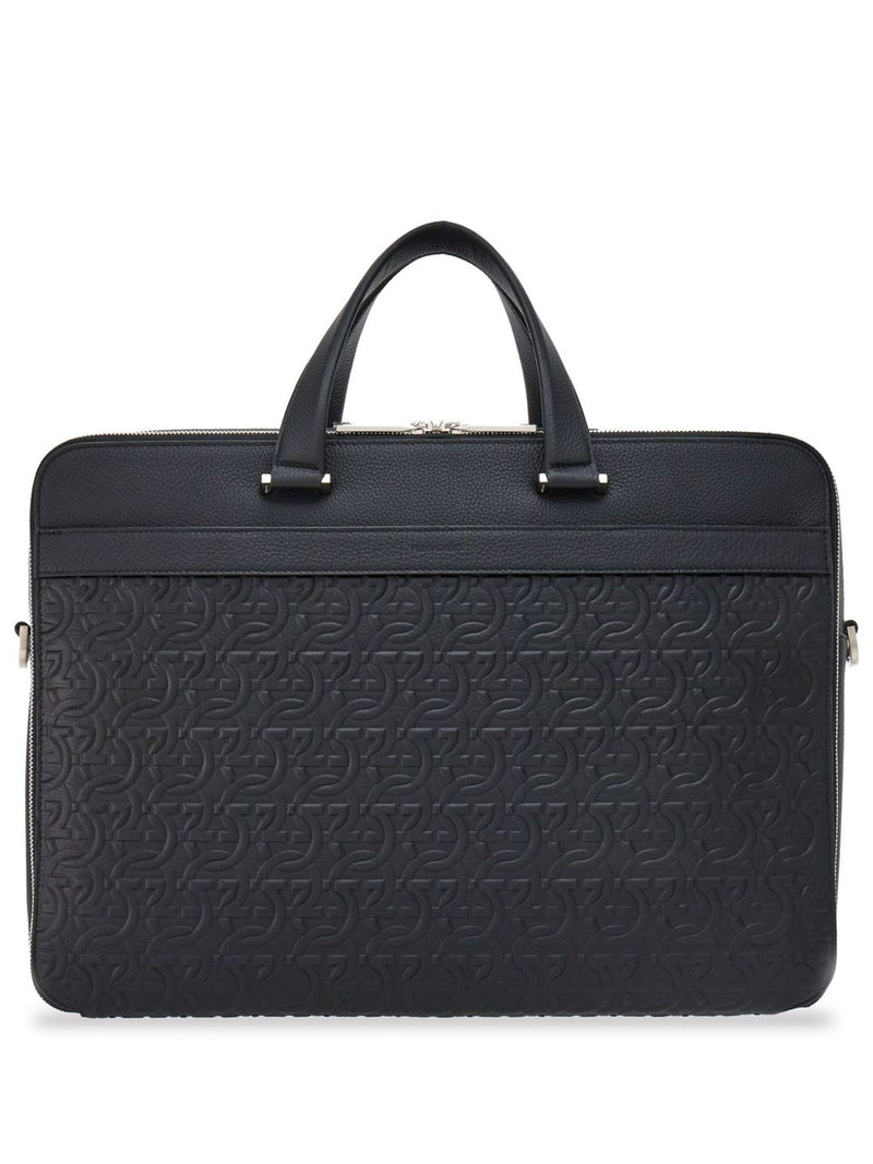 Ferragamo Embossed Gancini Briefcase | Urbalenti™ NYC