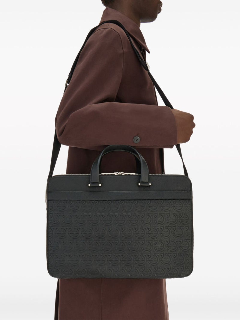 Ferragamo Embossed Gancini Briefcase | Urbalenti™ NYC