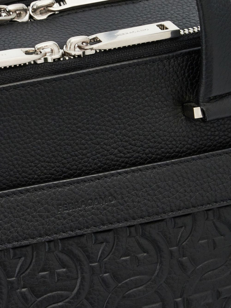 Ferragamo Embossed Gancini Briefcase | Urbalenti™ NYC