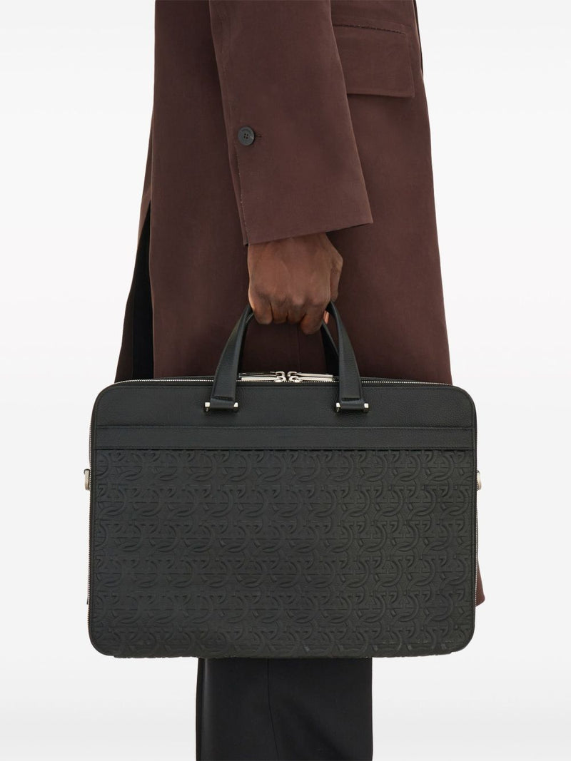 Ferragamo Embossed Gancini Briefcase | Urbalenti™ NYC