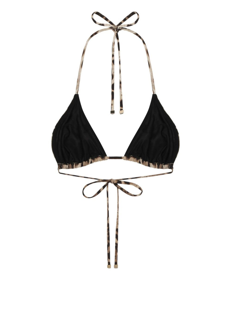 Dolce & Gabbana Dolce & Gabbana-leopard-print triangle bikini top.