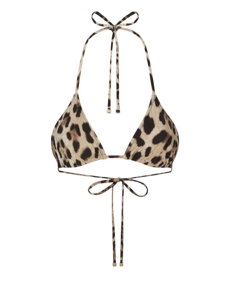 Dolce & Gabbana Dolce & Gabbana-leopard-print triangle bikini top.