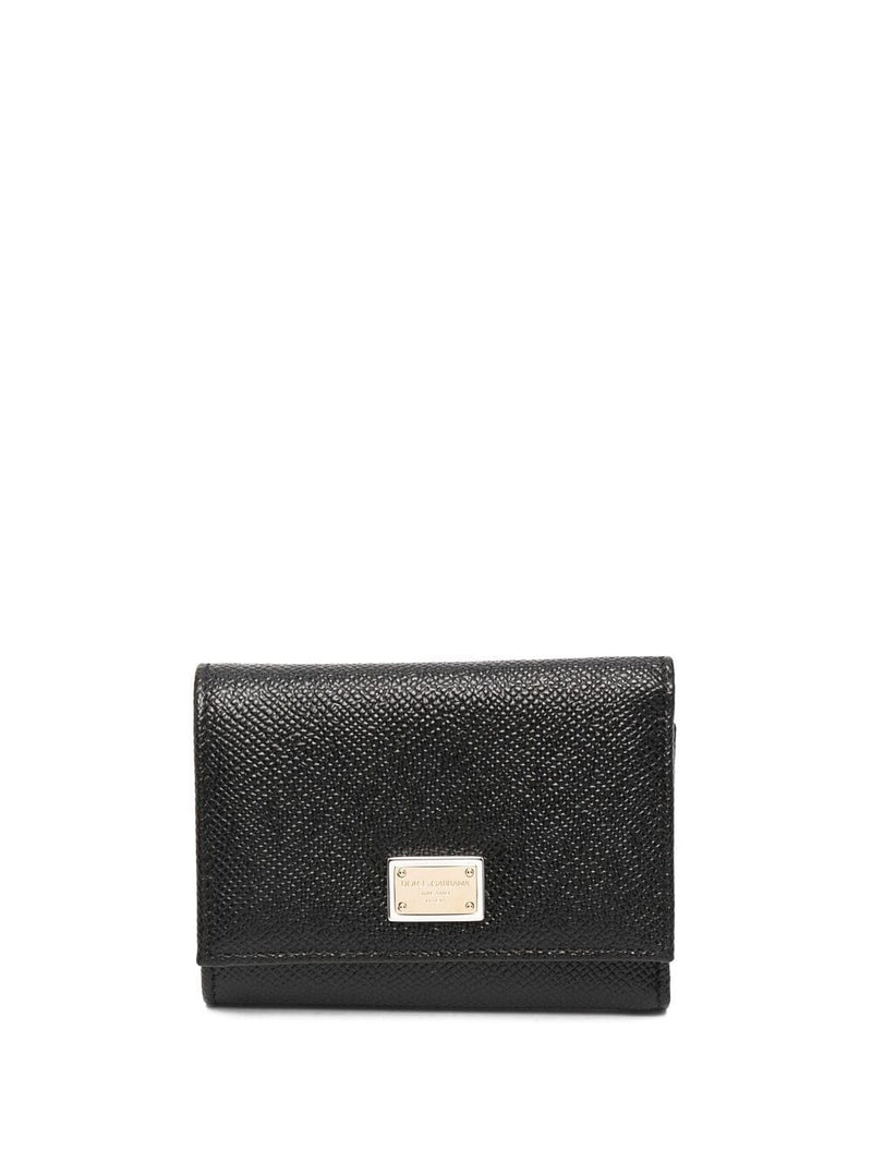 Dolce & Gabbana -Dauphine calfskin leather tri-fold walle... | Urbalenti™ NYC