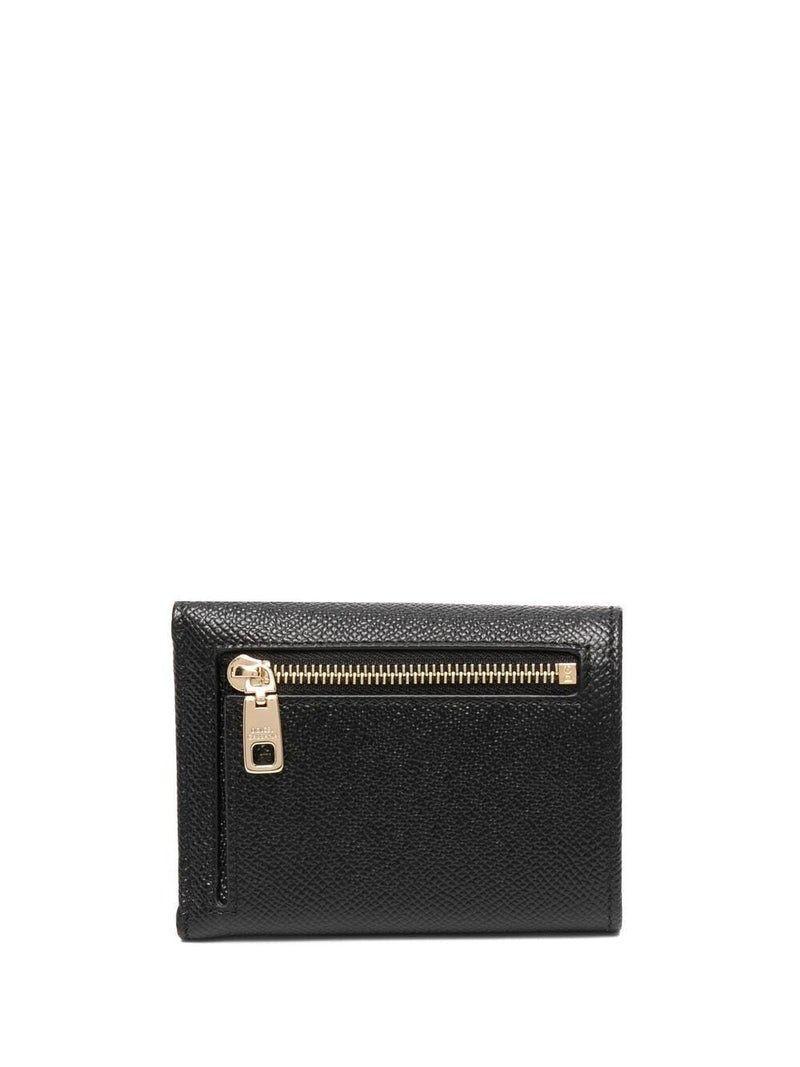 Dolce & Gabbana -Dauphine calfskin leather tri-fold walle... | Urbalenti™ NYC