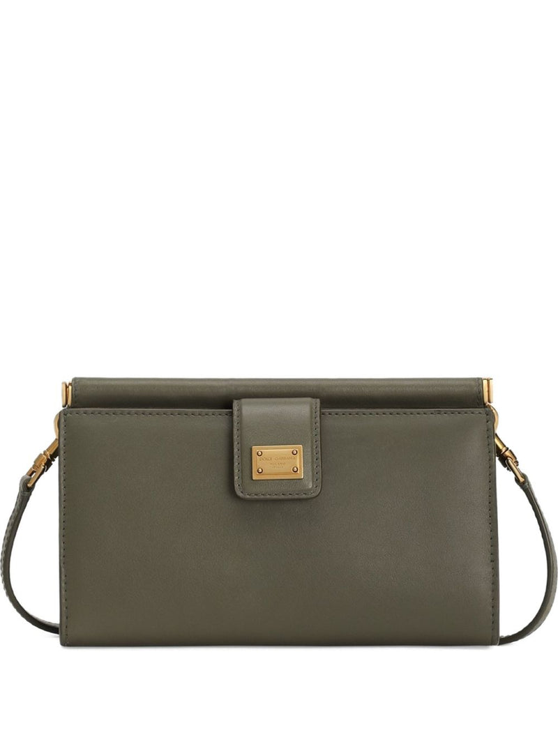 Dolce & Gabbana - plongé calfskin phone bag in olive gree... | Urbalenti™ NYC