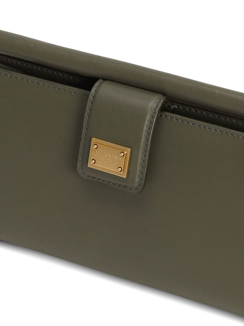 Dolce & Gabbana - plongé calfskin phone bag in olive gree... | Urbalenti™ NYC