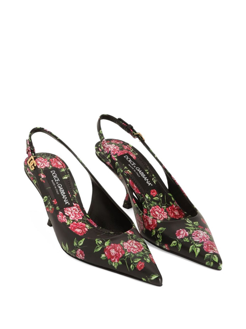 Dolce & Gabbana Dolce & Gabbana-Lollo 60 floral leather slingback pumps