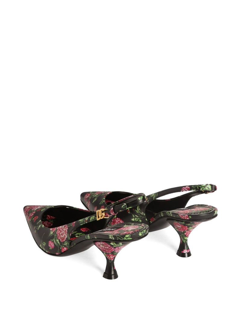 Dolce & Gabbana Dolce & Gabbana-Lollo 60 floral leather slingback pumps