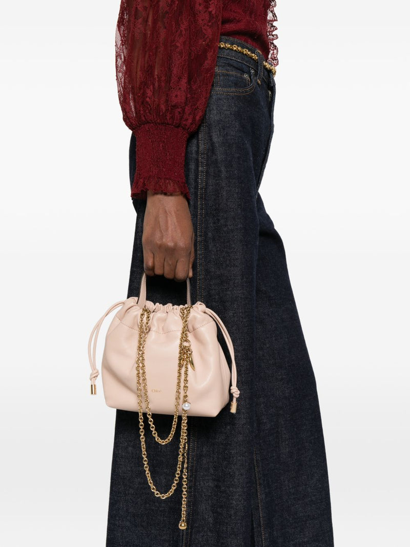 Chloé Chloé Mini Chloé Icons Shoulder Bag With Chain In Soft Leather