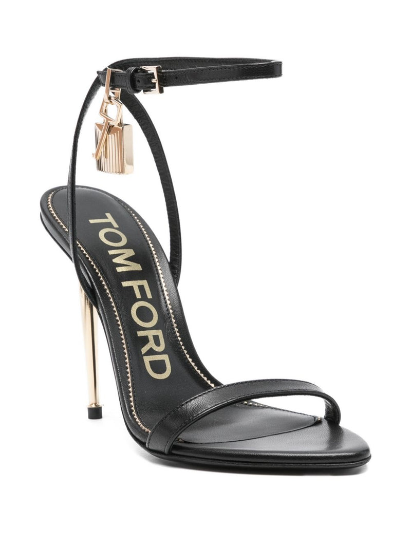 Tom Ford Tom Ford SHINY LEATHER PADLOCK POINTY NAKED SANDAL