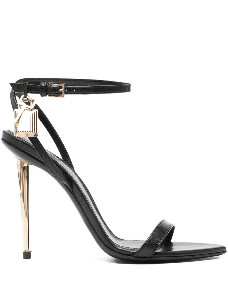 Tom Ford Tom Ford SHINY LEATHER PADLOCK POINTY NAKED SANDAL