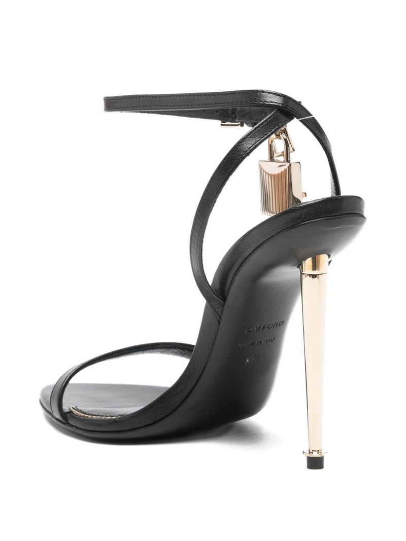 Tom Ford Tom Ford SHINY LEATHER PADLOCK POINTY NAKED SANDAL