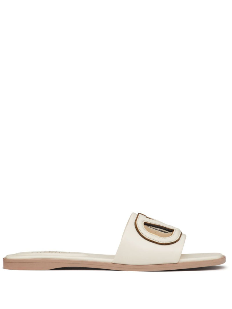 Valentino Garavani Vlogo Cut-Out Slide Sandal In Calfskin | Urbalenti™ NYC