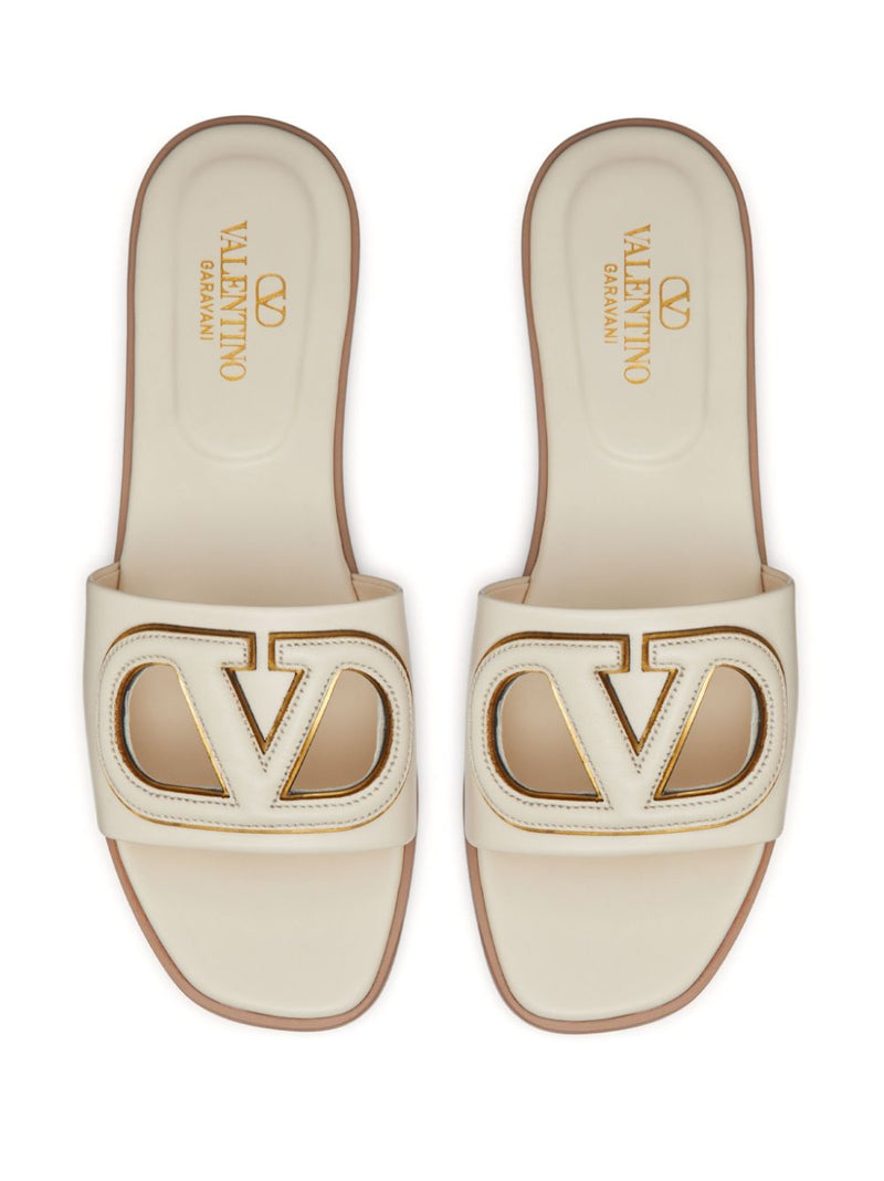 Valentino Garavani Vlogo Cut-Out Slide Sandal In Calfskin | Urbalenti™ NYC
