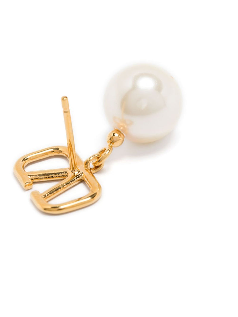 Valentino Garavani -Vlogo Signature Earrings With Swarovski® Pearls | Urbalenti™ NYC