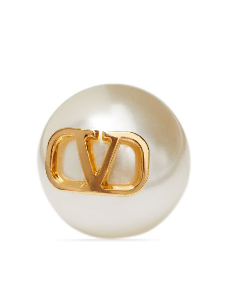 Valentino Garavani -Vlogo Signature Earrings With Pearls | Urbalenti™ NYC