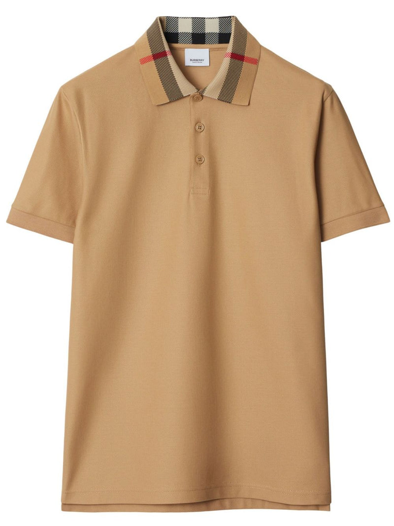 Burberry Check collar cotton polo shirt Variant 3 | Urbalenti™ NYC
