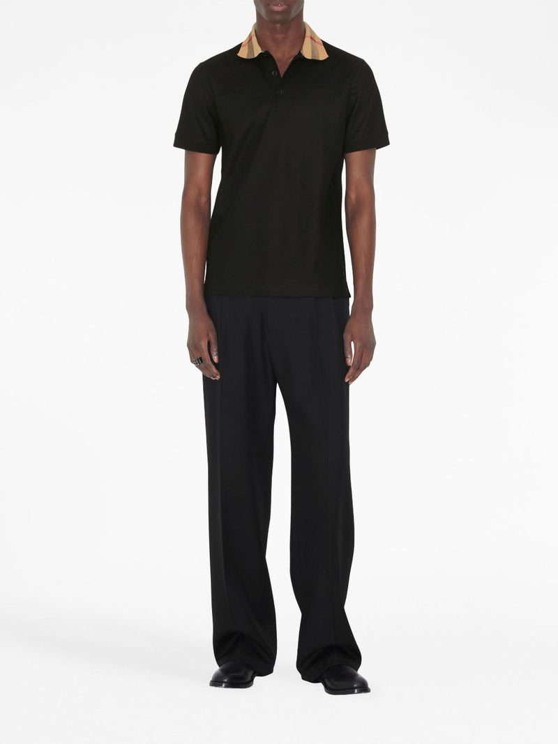 Burberry Check collar cotton polo shirt | Urbalenti™ NYC
