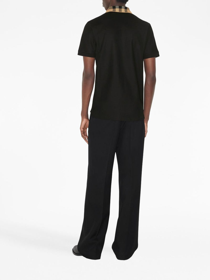 Burberry Check collar cotton polo shirt | Urbalenti™ NYC