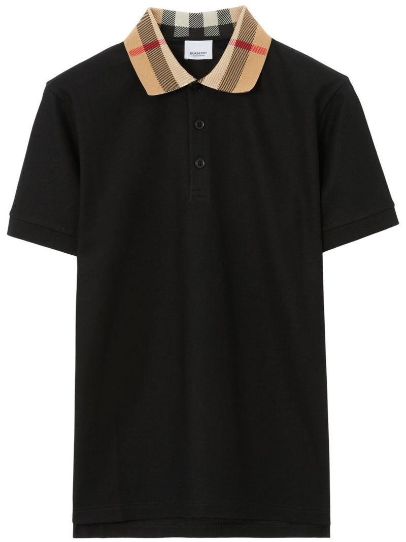 Burberry Check collar cotton polo shirt | Urbalenti™ NYC