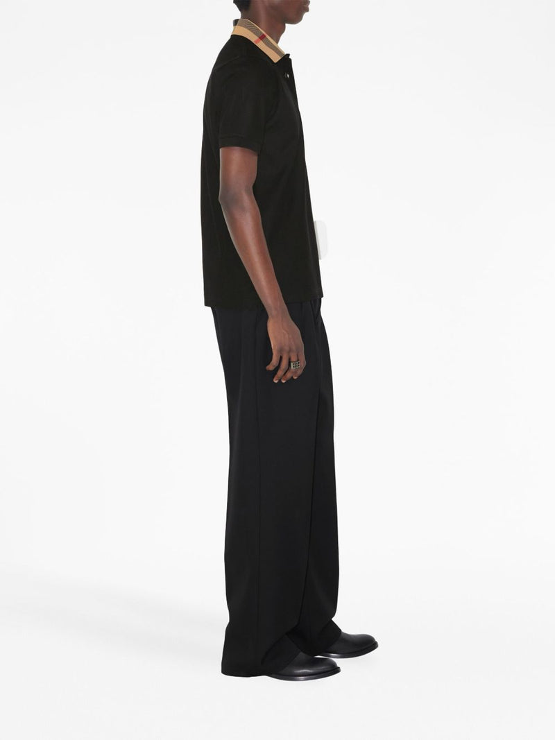 Burberry Check collar cotton polo shirt | Urbalenti™ NYC