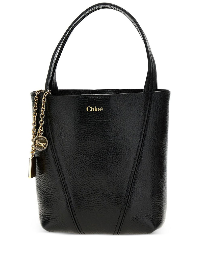 Chloé Spin Small Tote Bag In Grained Leather | Urbalenti™ NYC