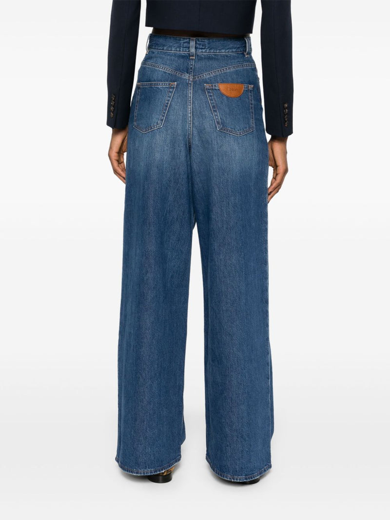 Chloé ChloÃ© Cotton wide-leg denim jeans | Urbalenti™ NYC