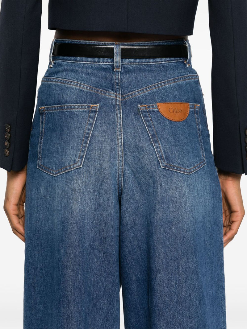 Chloé ChloÃ© Cotton wide-leg denim jeans | Urbalenti™ NYC