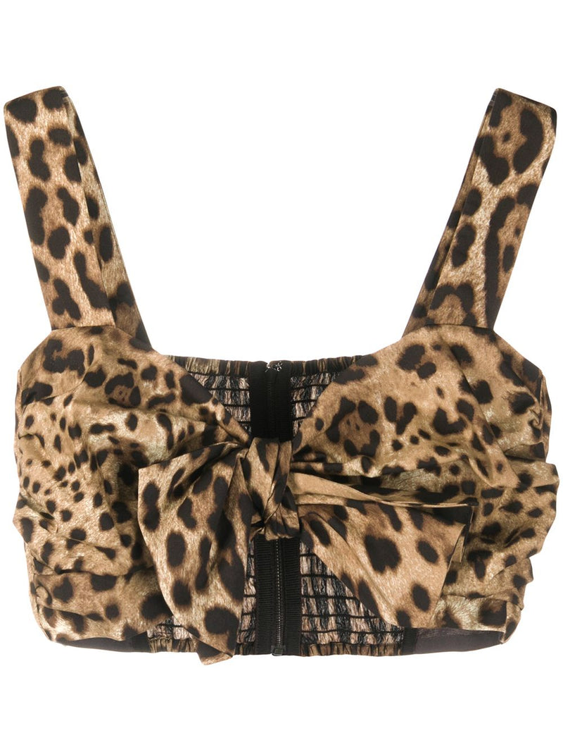 Dolce & Gabbana -Leopard-print cotton crop top | Urbalent... | Urbalenti™ NYC