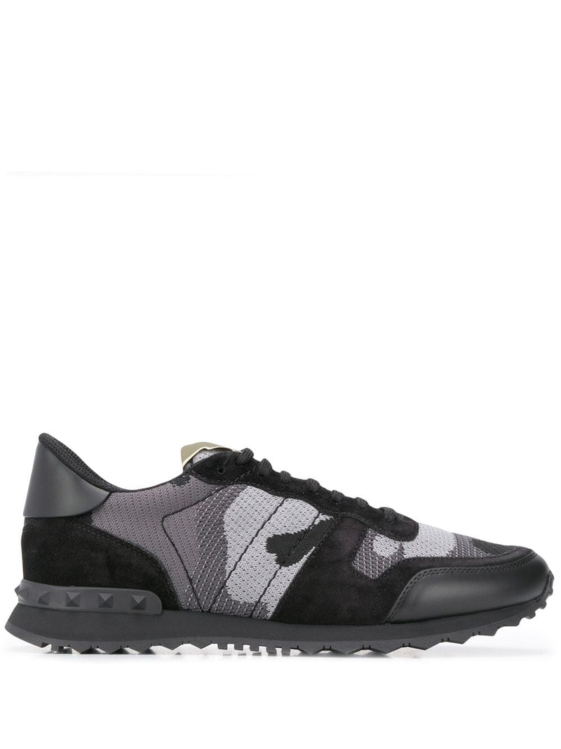 Valentino Garavani Valentino Garavani Rockrunner Camouflage Sneaker In Fabric-Mesh